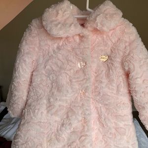 Juicy couture 2T pink faux fur pink coat